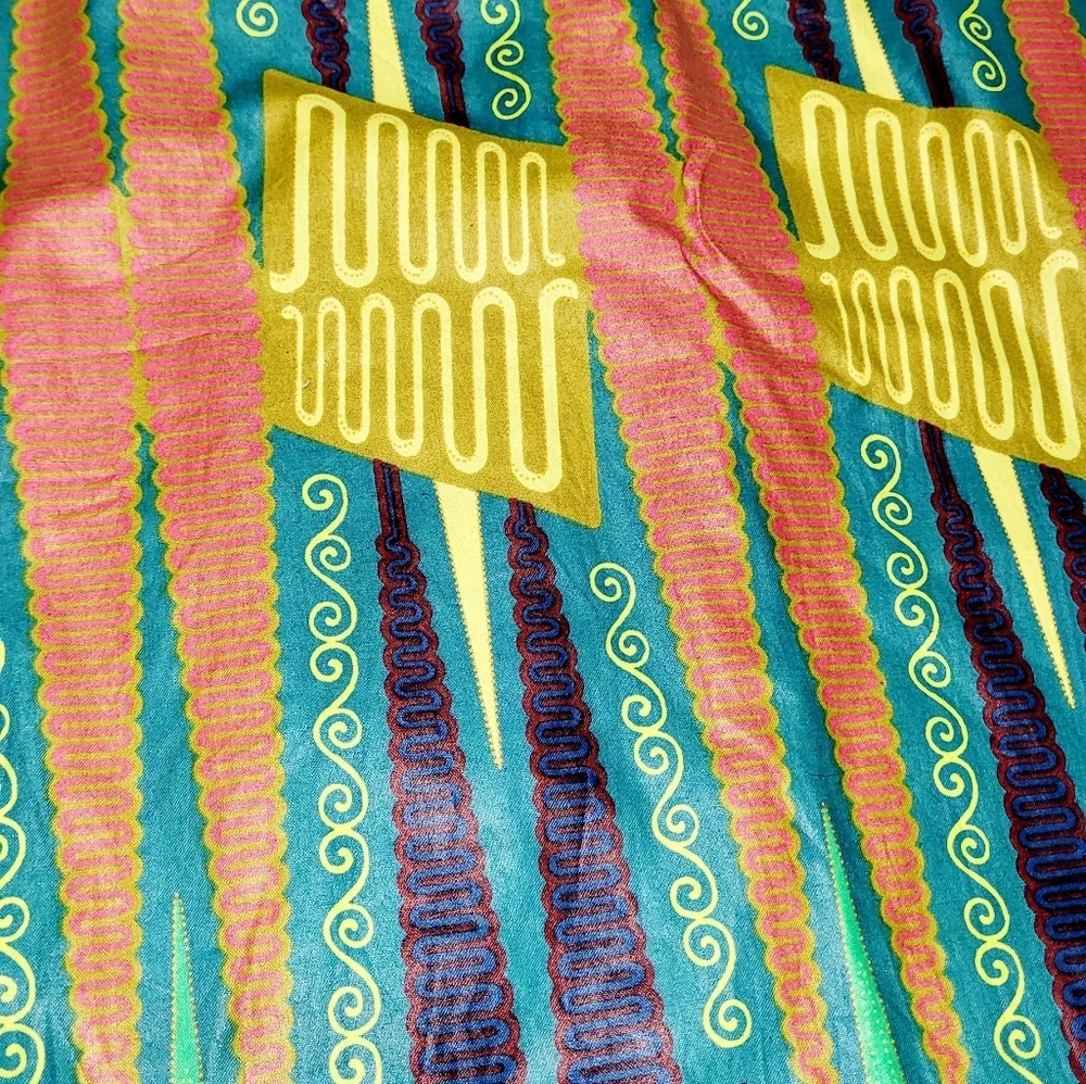 Legend & Song Kente Print, Dutch Wax Sleeveless Crop Top & A-Line Skirt, size 2
